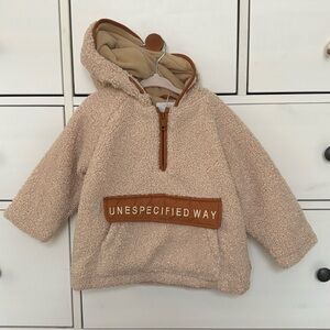 NWOT ZARA 2-3T quarter-zip fleece sweatshirt
